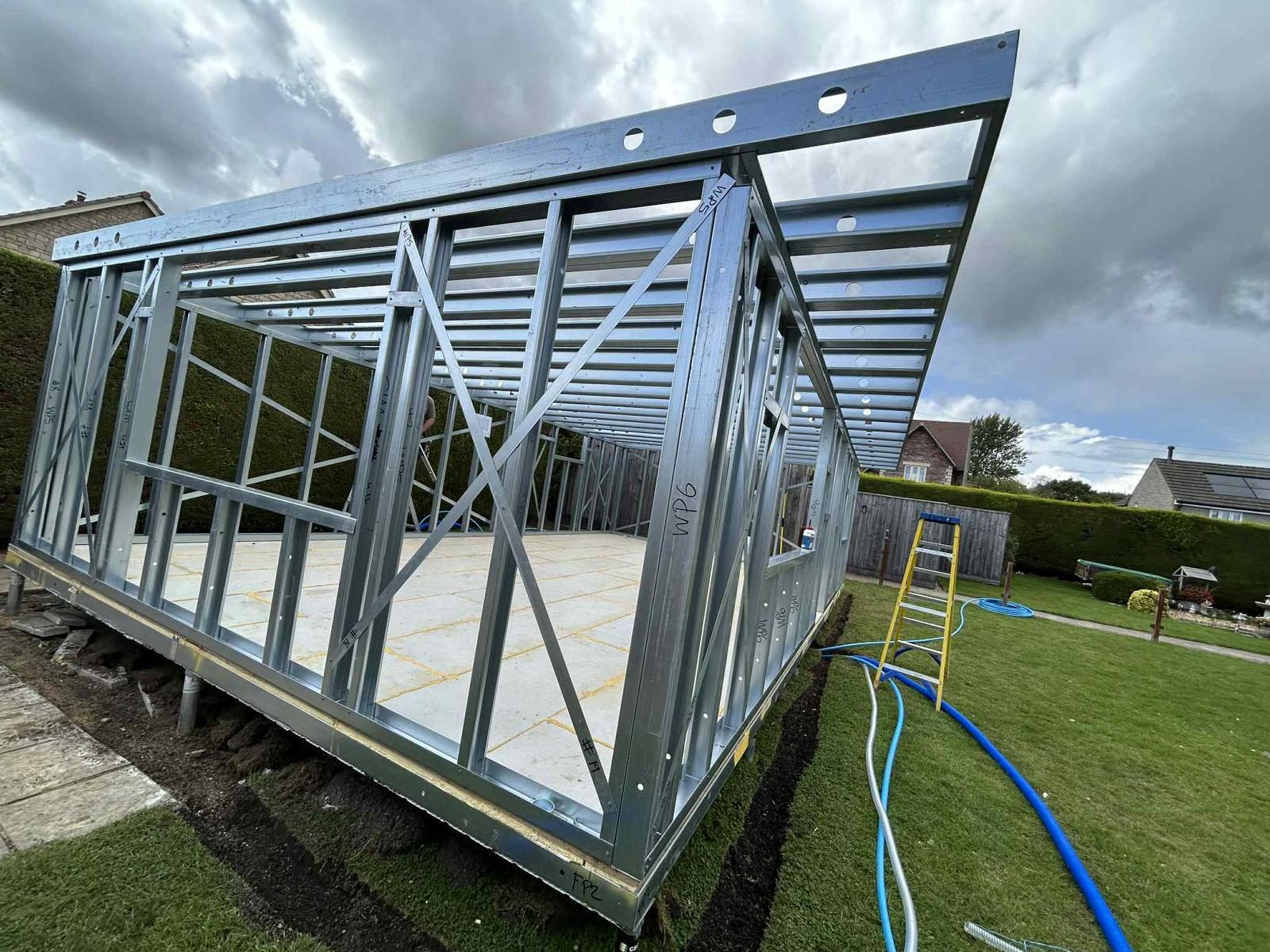 Steel portal frame, structure complete — JLG Construction Services
