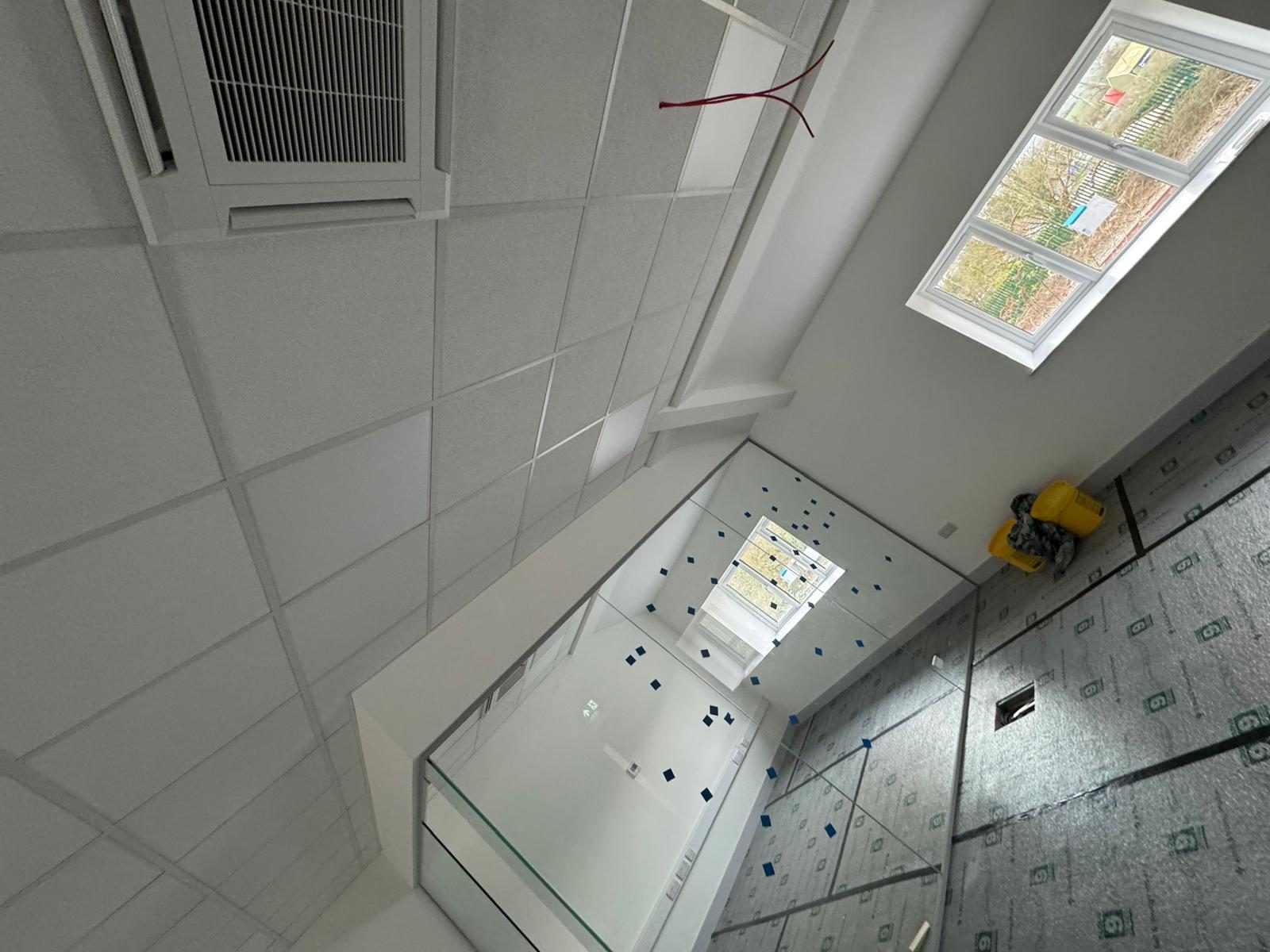 Glass partition & feature ceiling detail, Stoneman Engineering, JLG Construction Services