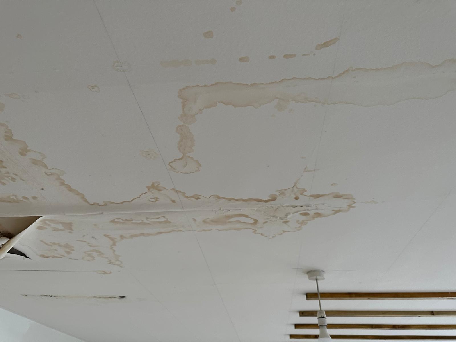 Water staining right across the ceilings, Storm Damage Repair, JLG Construction Services