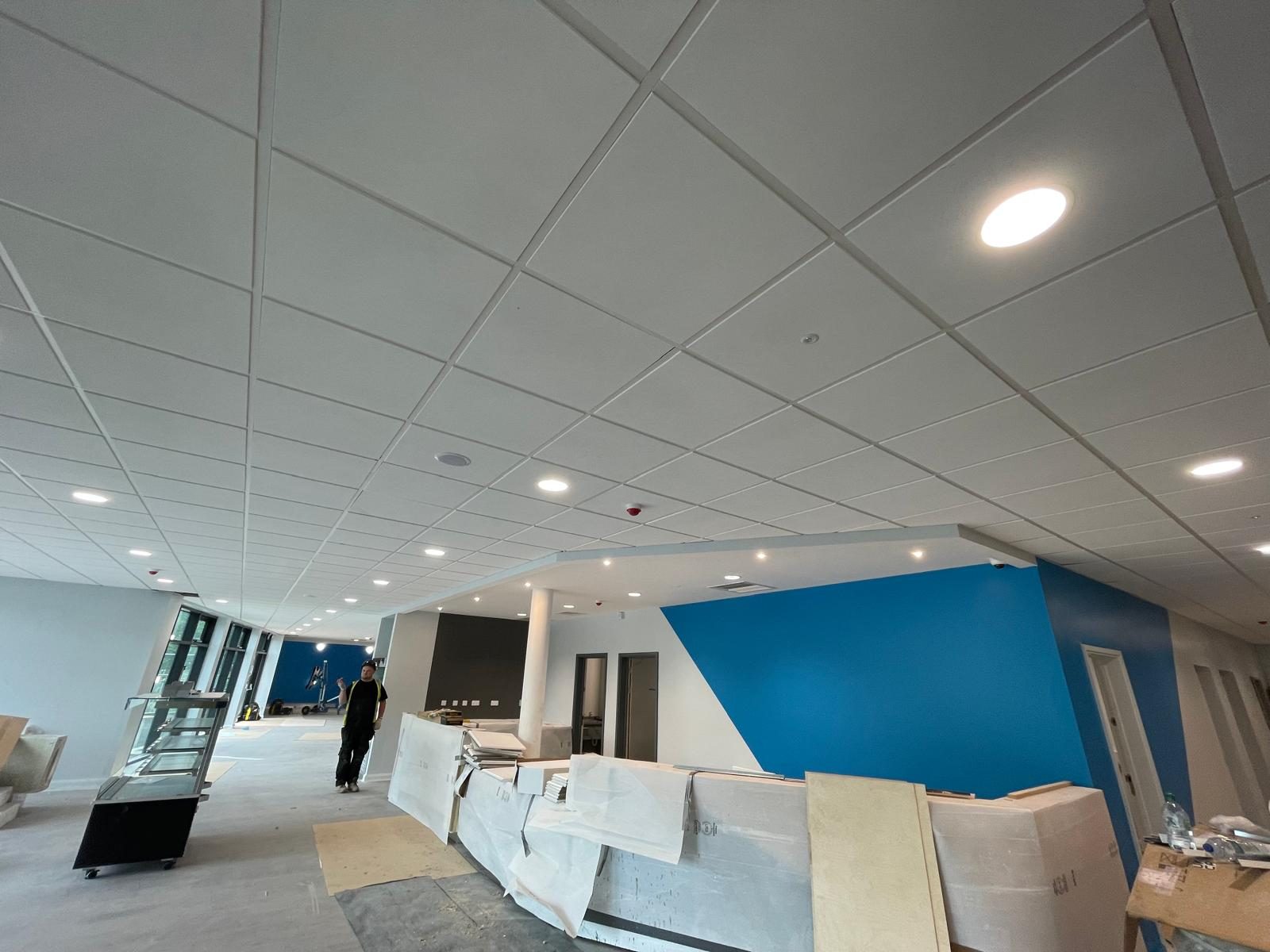 Finished room & suspended ceiling — Tarka Leisure Centre, JLG Construction Services