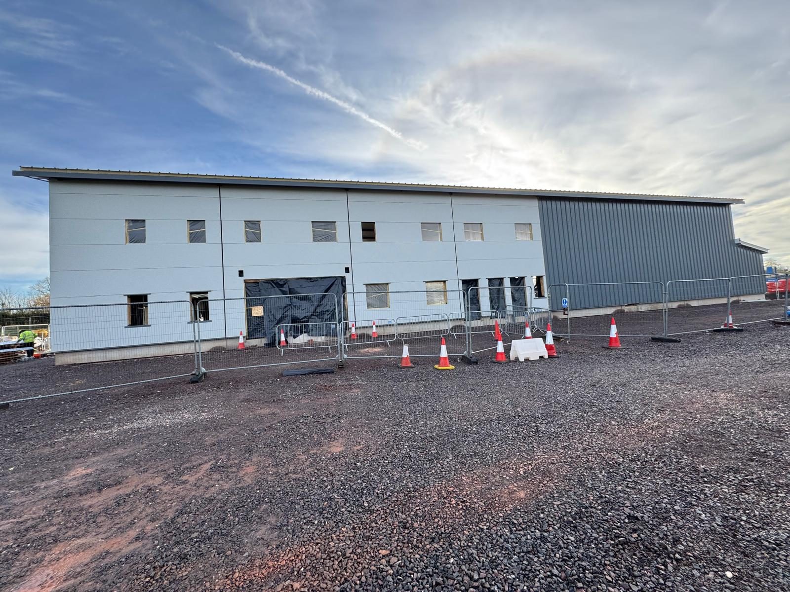 The completed offices & warehouse building, Wales & West, JLG Construction Services